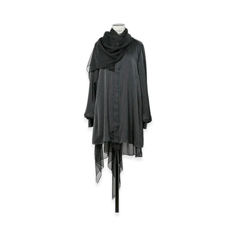 sacai Stripe Print Satin Dress "Black"