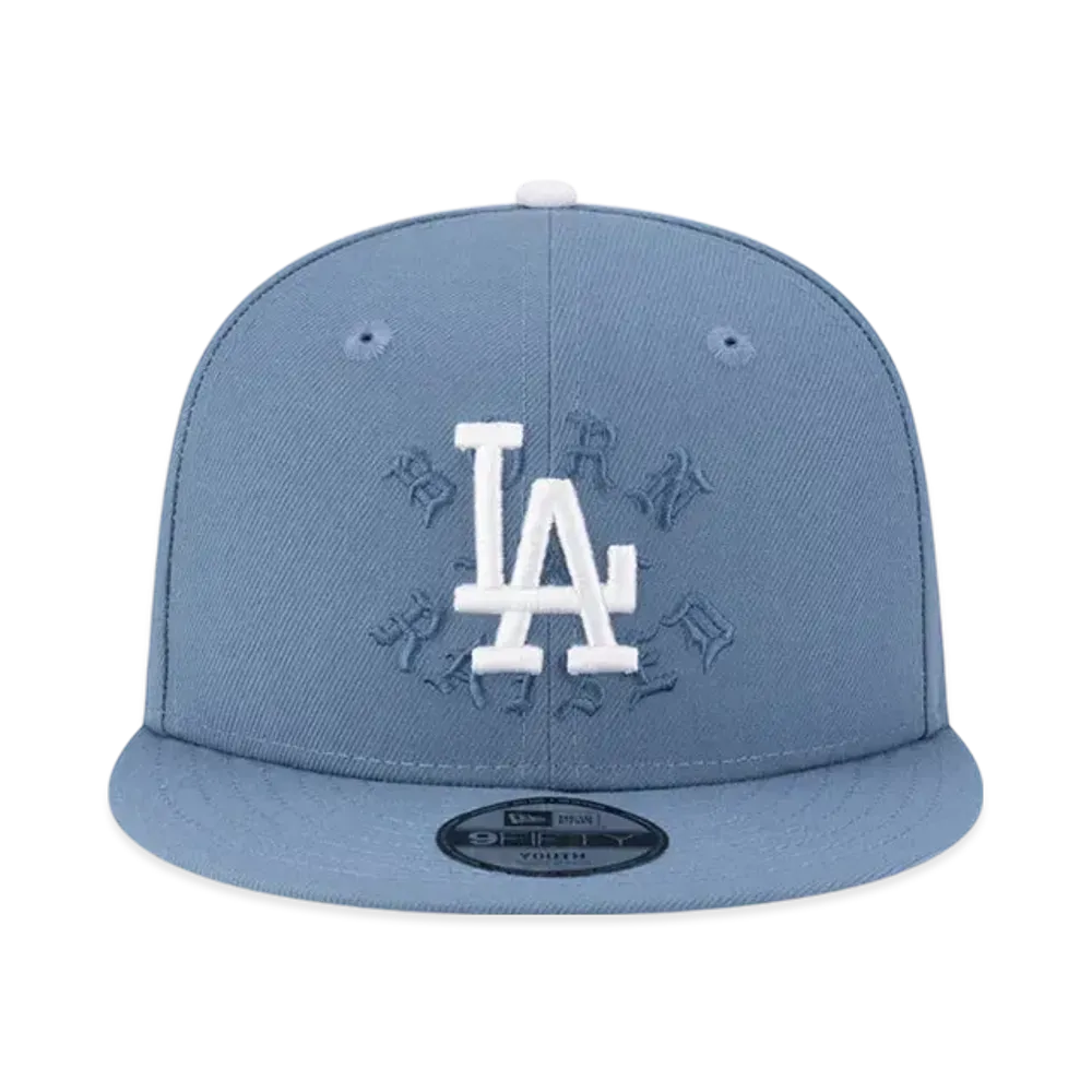 BORN X RAISED x NEW ERA x Dodgers 2024 World Series Youth Snapback "Slate Blue"