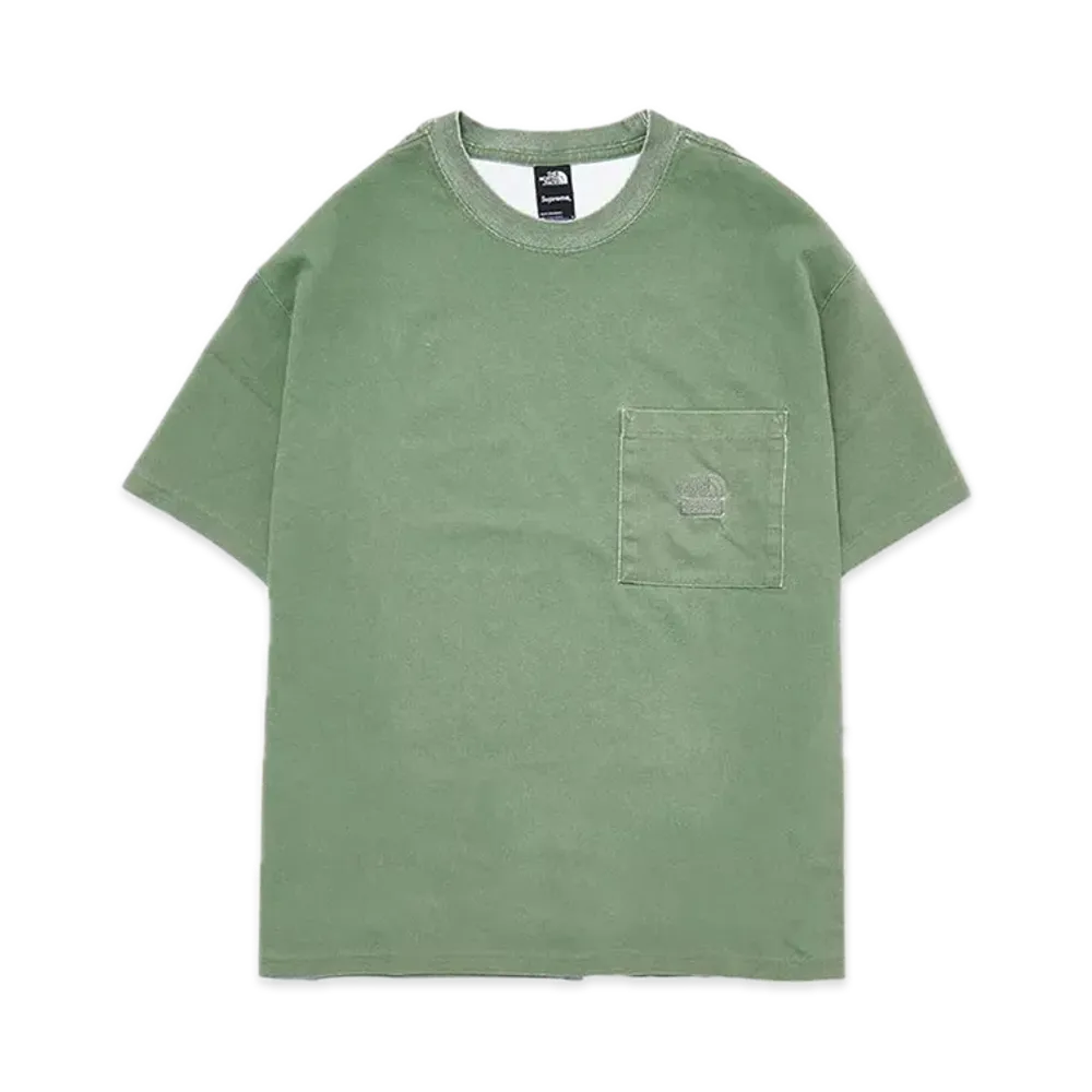 Supreme x The North Face Pigment Printed Pocket Tee "Olive"