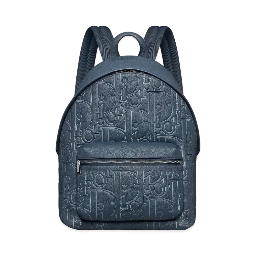 Dior Rider 2.0 Zipped Backpack Dior Gravity Outline Leather and Grained Calfskin "Navy Blue"
