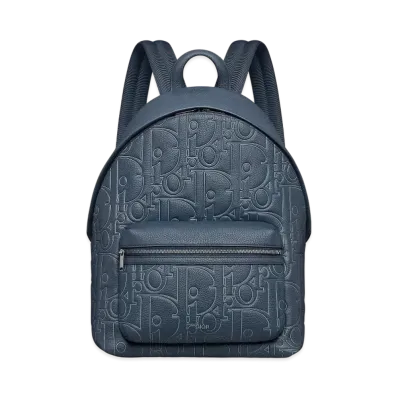 Dior Rider 2.0 Zipped Backpack Dior Gravity Outline Leather and Grained Calfskin "Navy Blue"