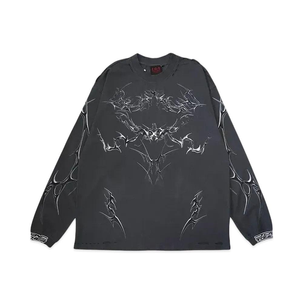T.C.R BY TOUCHER T.C.R CHROME ARMOR L/S TEE "BLACK"
