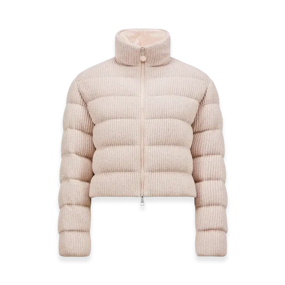 MONCLER Thoiry Laminated Cotton Short Down Jacket "Light Pink"