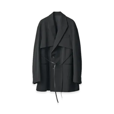 ssstein Oversized Lapeled Combination Jacket "Black"
