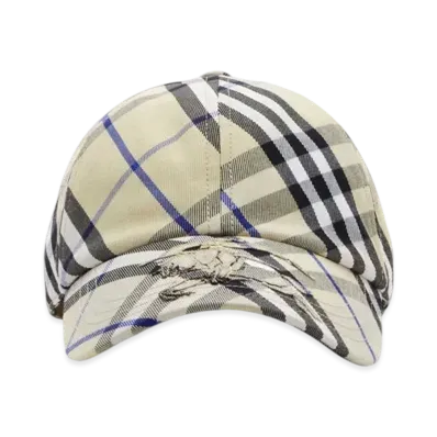 Burberry Check EKD Cotton Blend Baseball Cap "Lichen"