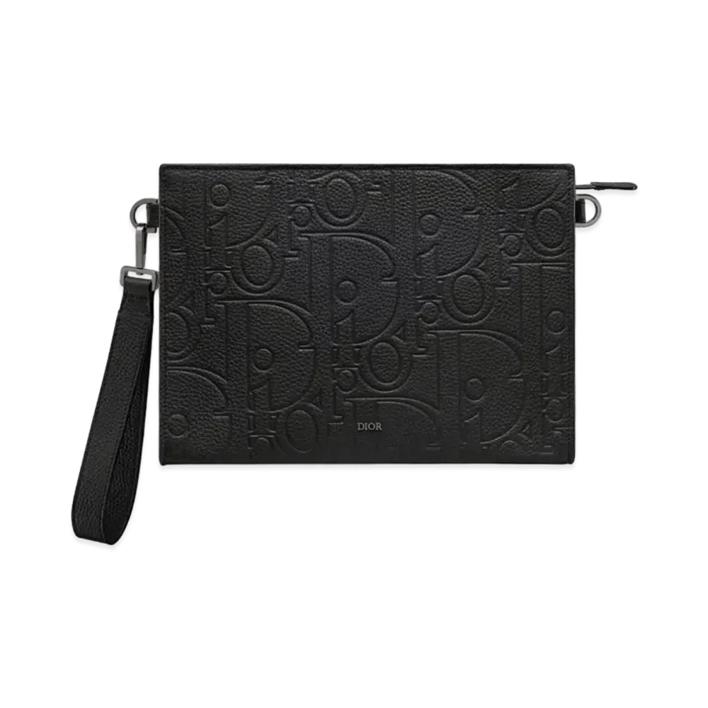Dior A5 Triangle Pouch Maxi Dior Gravity Leather "Black"