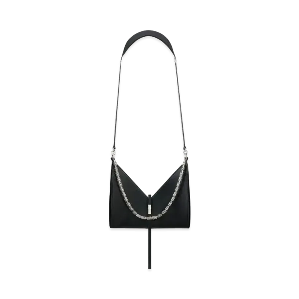 GIVENCHY Small Cut Out Bag in Box Leather with Chain "Black"