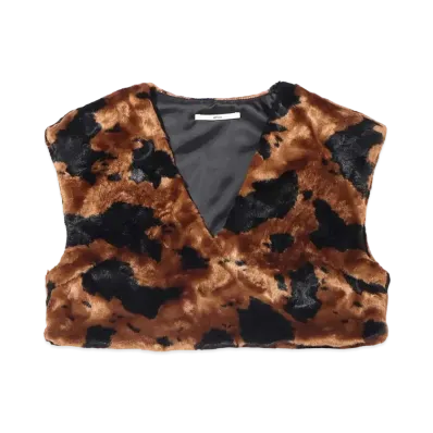 atmos pink Cowgirl Short Fur Vest "Brown"