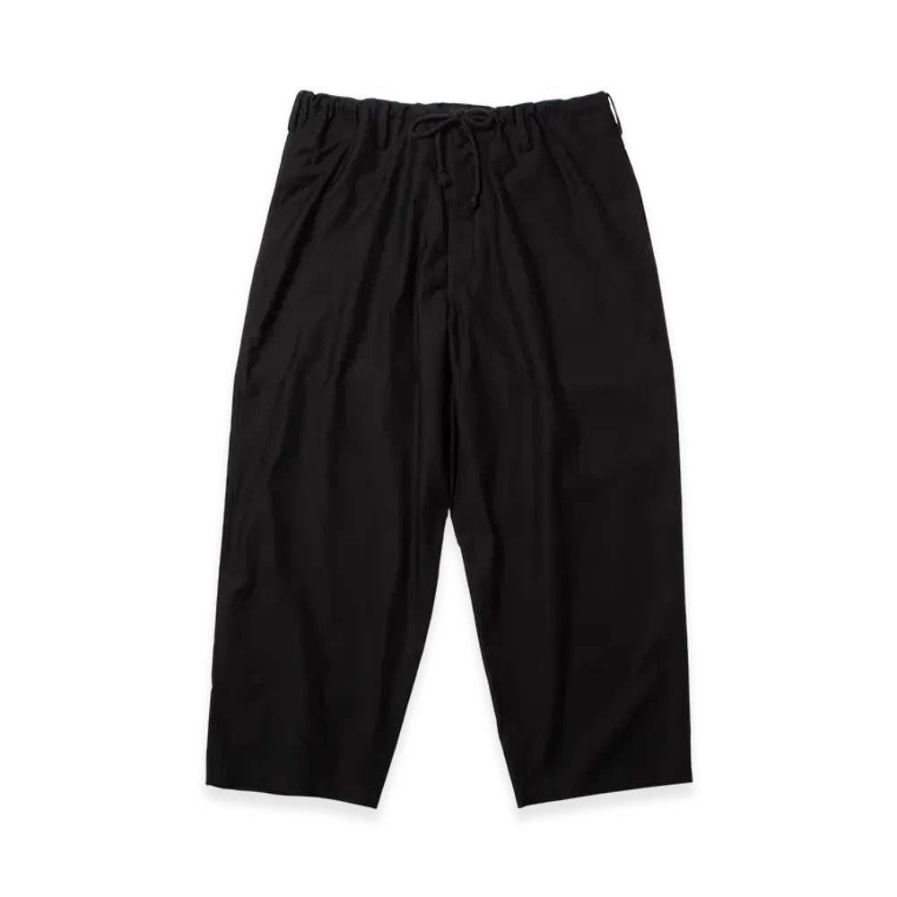 Yohji Yamamoto POUR HOMME Cotton Twill Classic Drawstring Pants "Black"