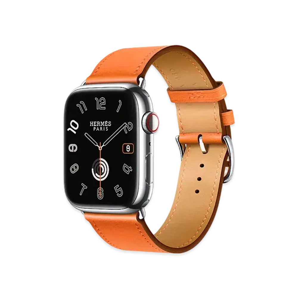 Apple Watch x Hermes Series 9 (GPS + Cellular Model) Stainless 45mm and Single Tour "Orange"