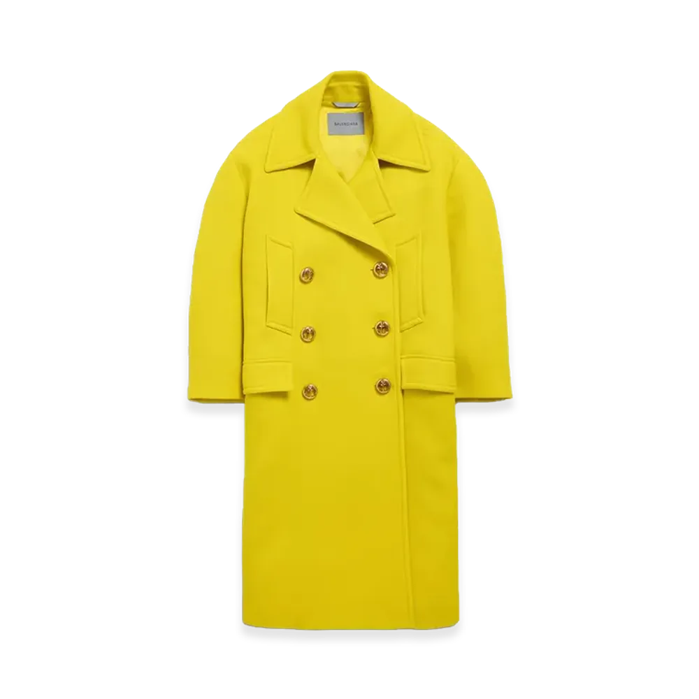 BALENCIAGA Women's Long Peacoat "Yellow"
