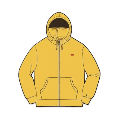 Supreme Small Box Facemask Zip Up Hooded Sweatshirt "Yellow"