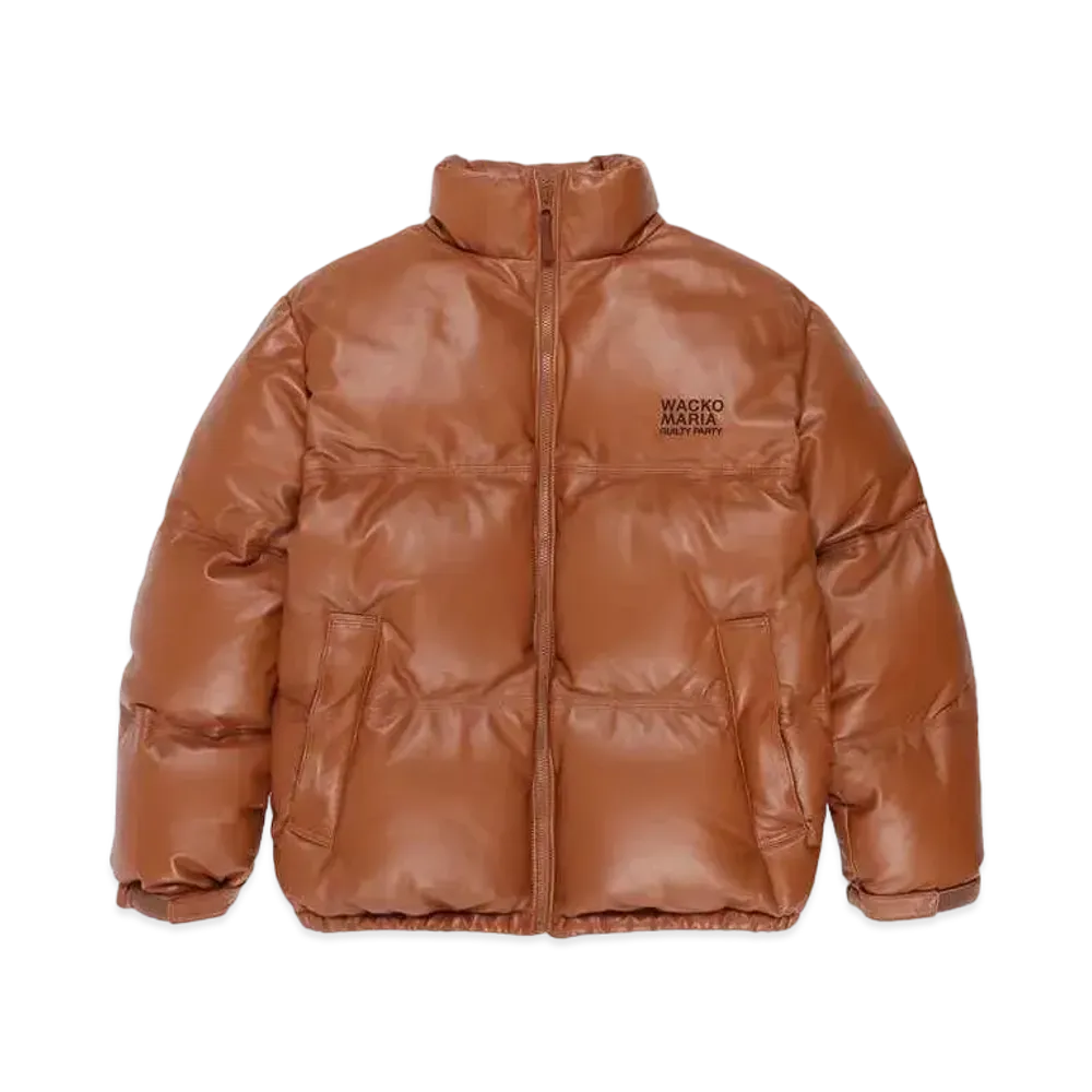 WACKO MARIA Leather Down Jacket "Brown"