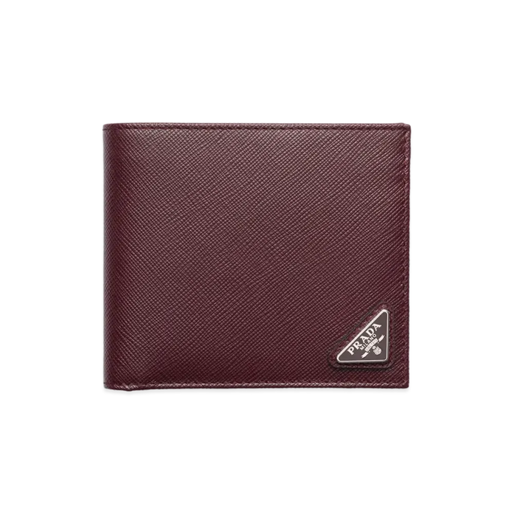 PRADA Saffiano Leather Wallet with Coin Purse "Burgundy"