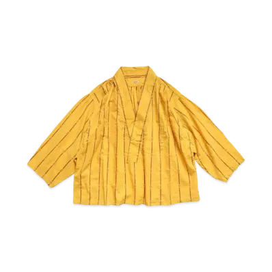 KAPITAL Cotton Linen Sham Strike Ripe Shirt "Yellow"