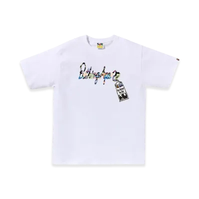 A BATHING APE Art Camo Paint Tube Tee "White"