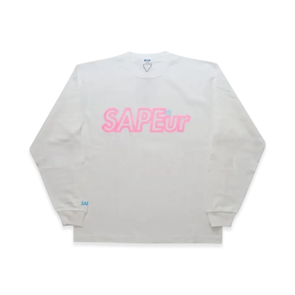 SAPEur Neon Logo L/S Tee "White"