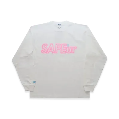 SAPEur Neon Logo L/S Tee "White"