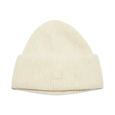 Acne Studios Small Face Logo Beanie "Oatmeal Melange"