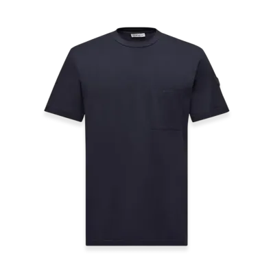 MONCLER Logo Cotton & Silk T-Shirt with Pocket "Navy Blue"
