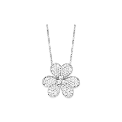 Van Cleef & Arpels Frivole clip pendant very large model "18K White gold/Diamond"