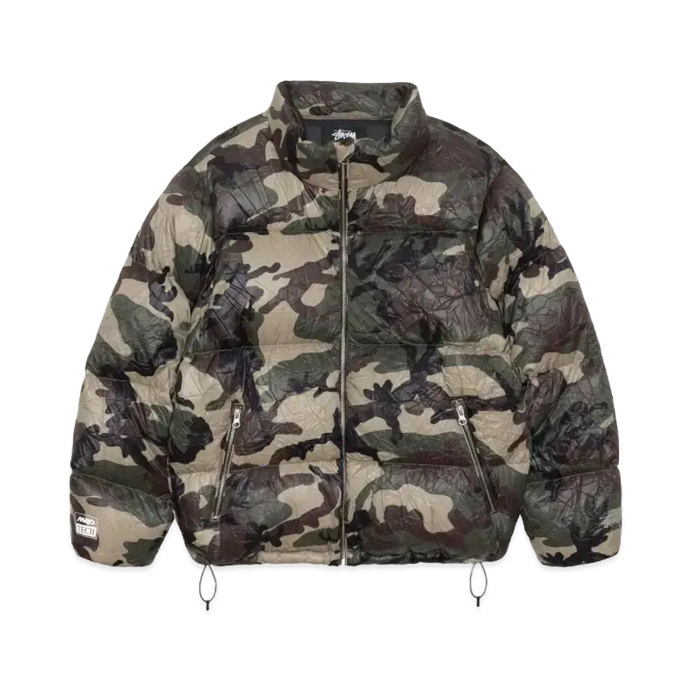 Stussy Down Puffer Wrinkled Nylon "Woodland Camo"