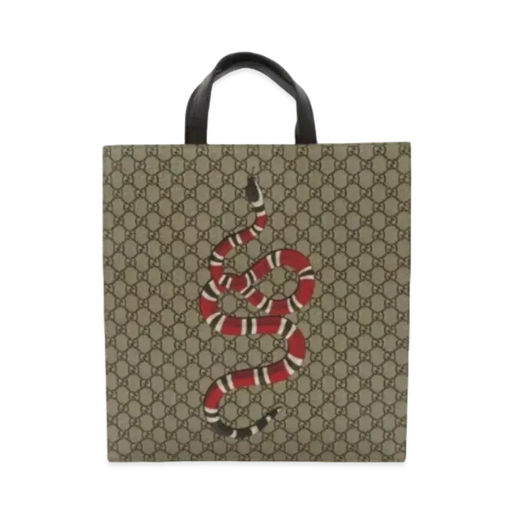GUCCI GG Supreme Kaleido Web Tote Bag "Beige/Black"