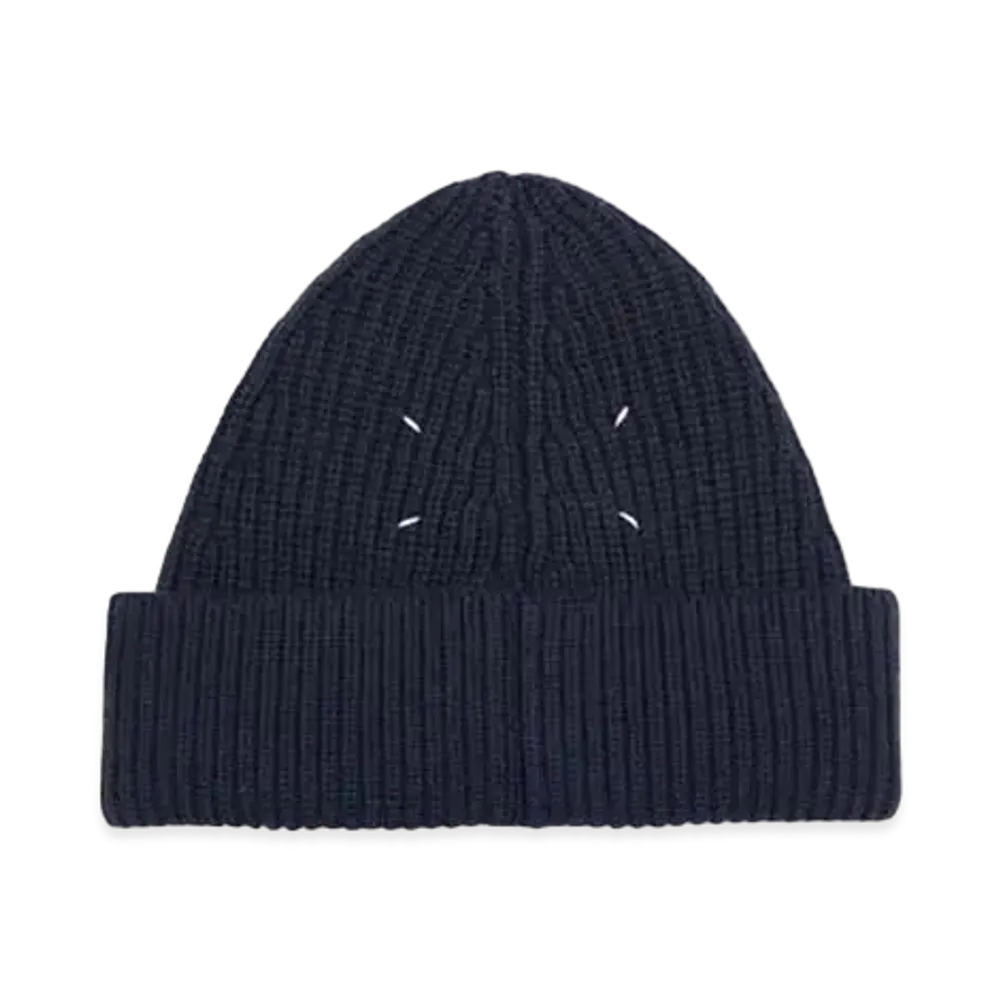 Maison Margiela Four-Stitches Beanie "Dark Blue"
