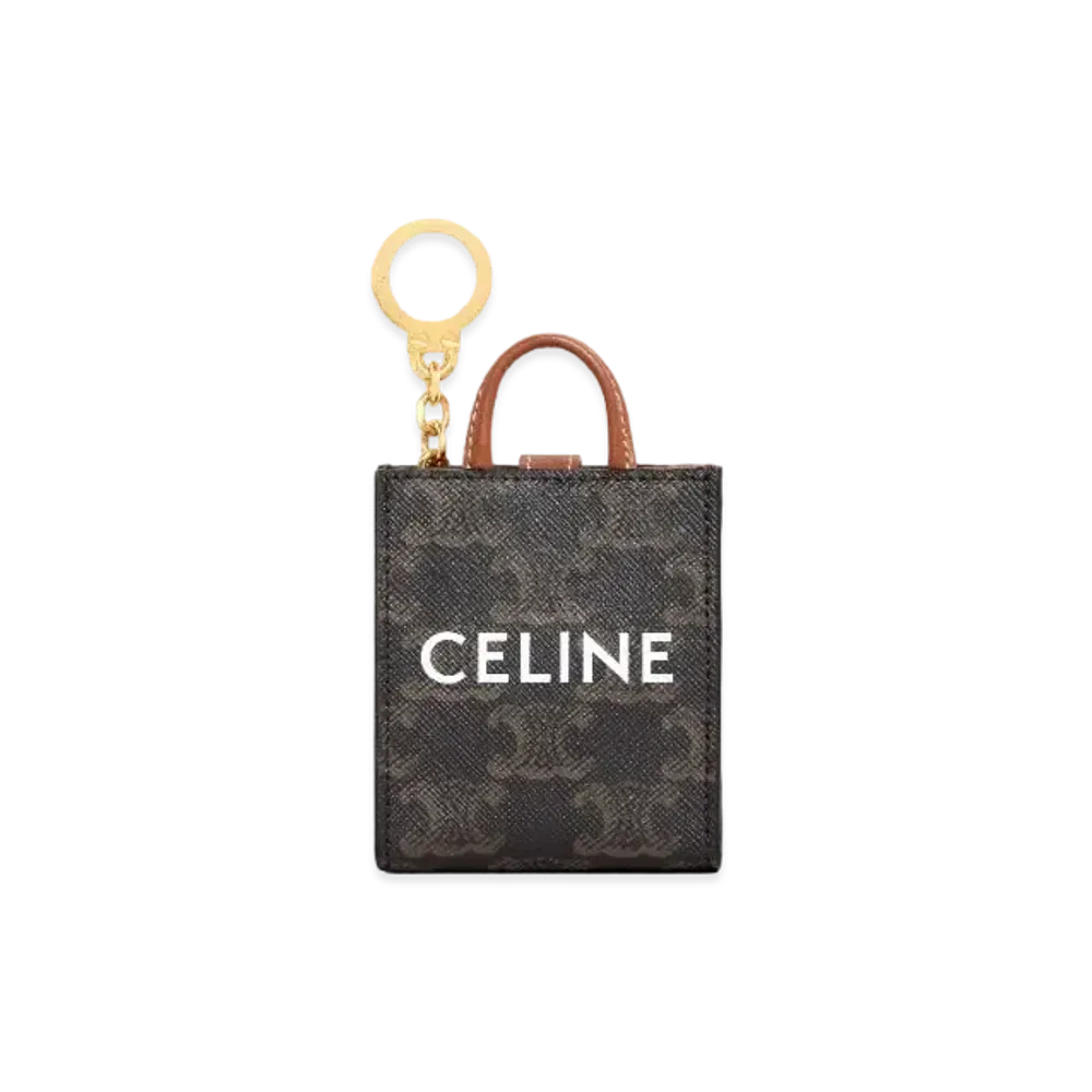 CELINE Micro Vertical Cabas In Triomphe Canvas And Calfskin "Tan"