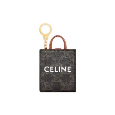 CELINE Micro Vertical Cabas In Triomphe Canvas And Calfskin "Tan"