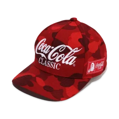 A BATHING APE x COCA COLA Color Camo Snap Back Cap "Red"
