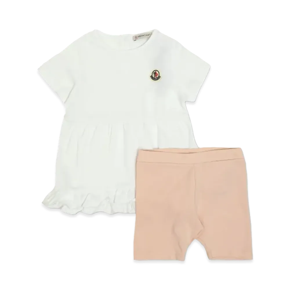 MONCLER Kids Dress And Shorts Set "White/Pink"