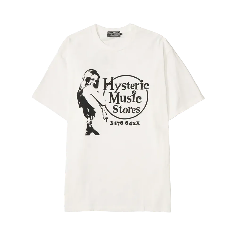 HYSTERIC GLAMOUR Music Store T-Shirt "White"
