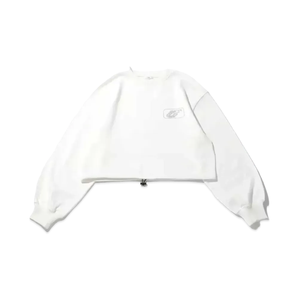 atmos pink Rhinestone Short Sweat Tops "White"