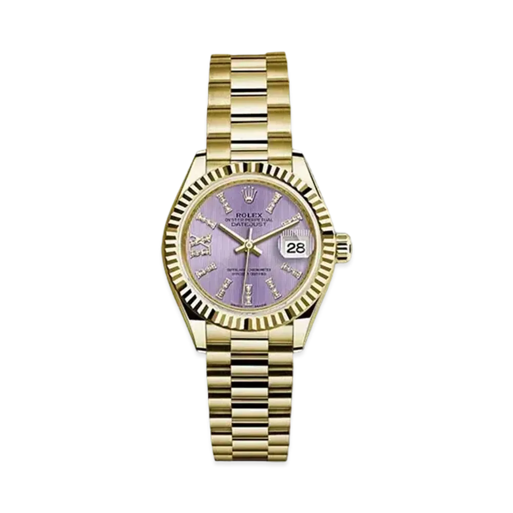 ROLEX Datejust 28 Lilac Stripe Dial 10P Diamonds 279178G