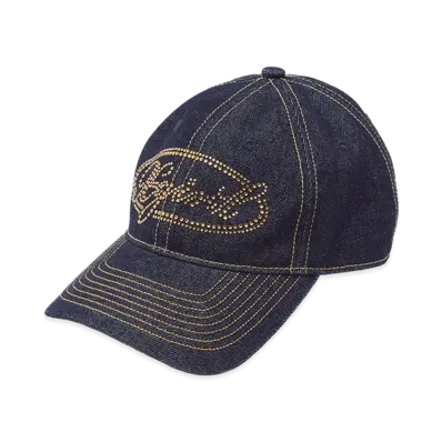 X-Girl Women's Rhinestone Oval Logo 6Panel Denim Cap "Indigo"