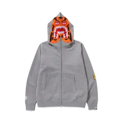 A BATHING APE Tiger Full Zip Hoodie "Gray"