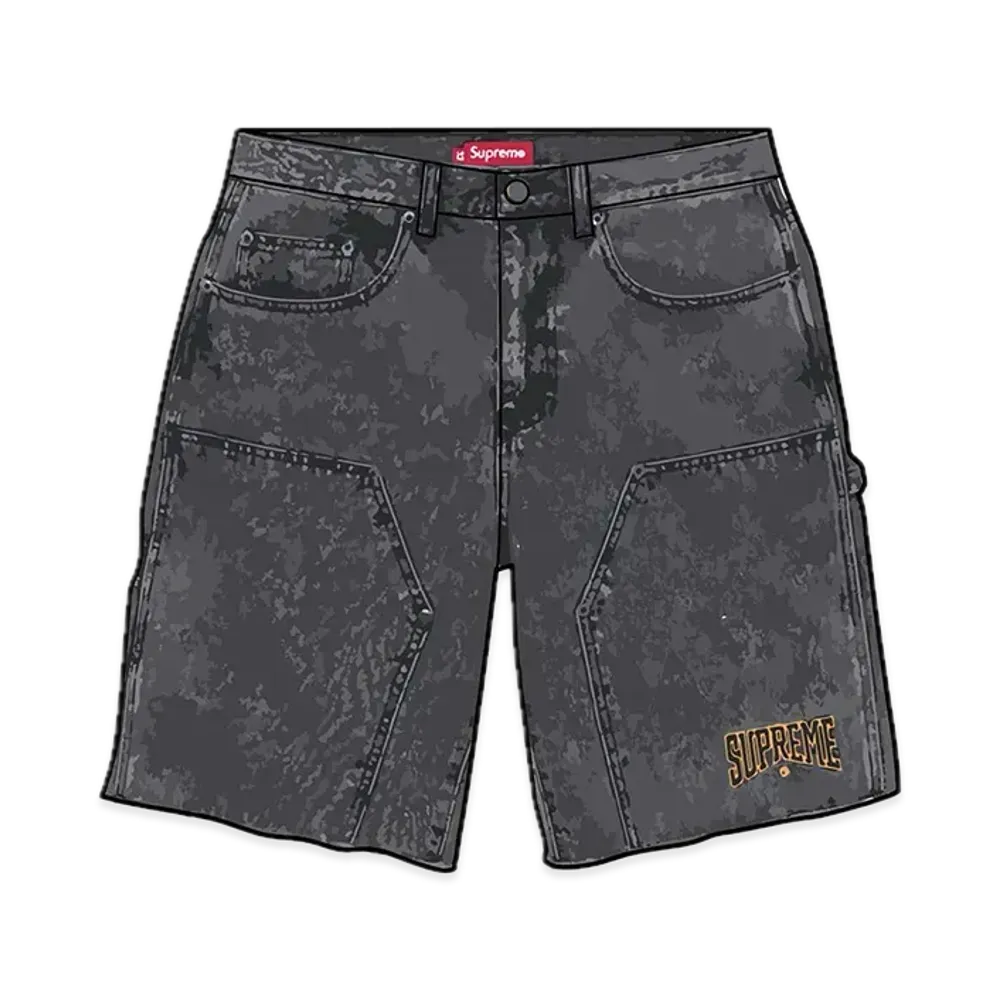 Supreme Cutoff Double Knee Denim Painter Short "Black"