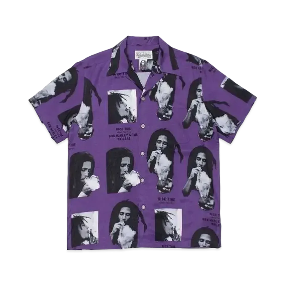 WACKO MARIA BOB MARLEY HAWAIIAN SHIRT "Purple"