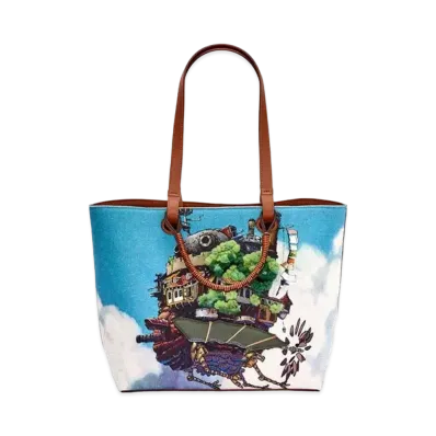 LOEWE x Howl's Moving Castle Moving Castle Anagram Tote Bag In Canvas and Calfskin "Multicolor"