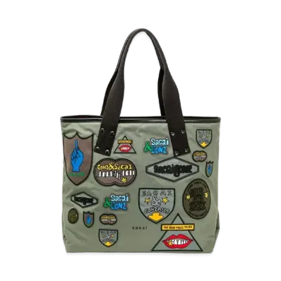 sacai x Gonz Multi Patch Tote Large "Khaki"
