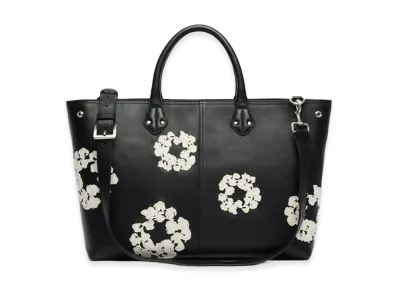 DENIM TEARS Cotton Wreath Leather Bag Large "Black/White"