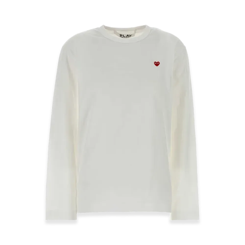 PLAY COMME des GARCONS Women's Cotton Long Sleeve T-Shirt "White"