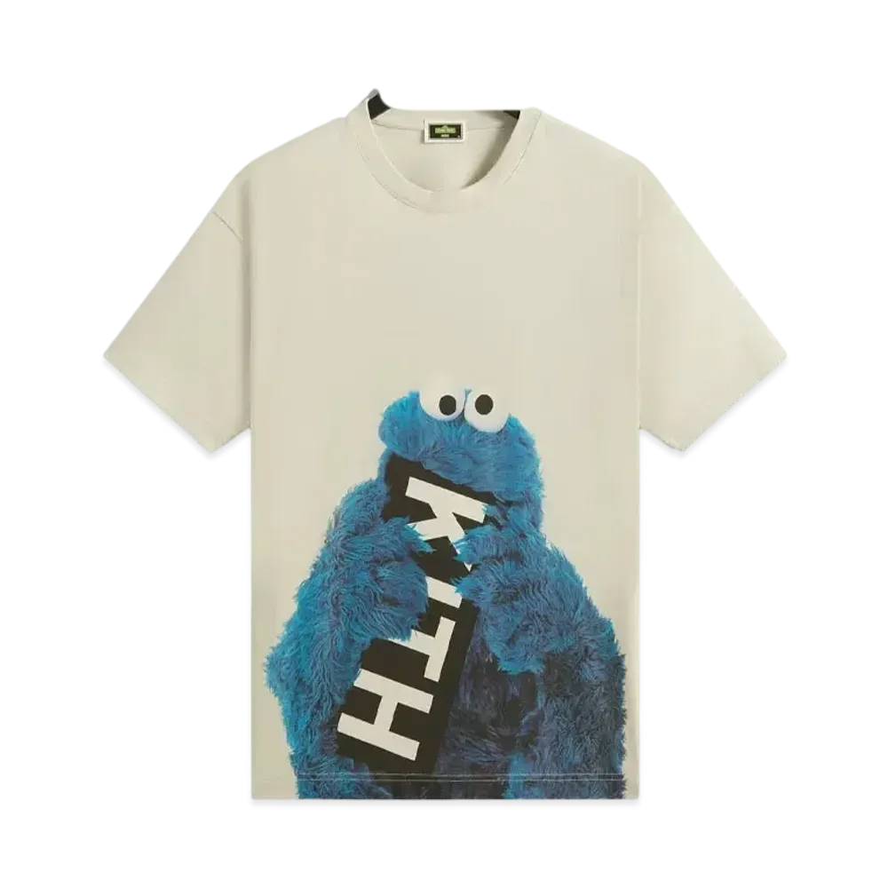 Kith x Sesame Street Cookie Monster Tee "Chalk"