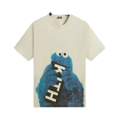 Kith x Sesame Street Cookie Monster Tee "Chalk"