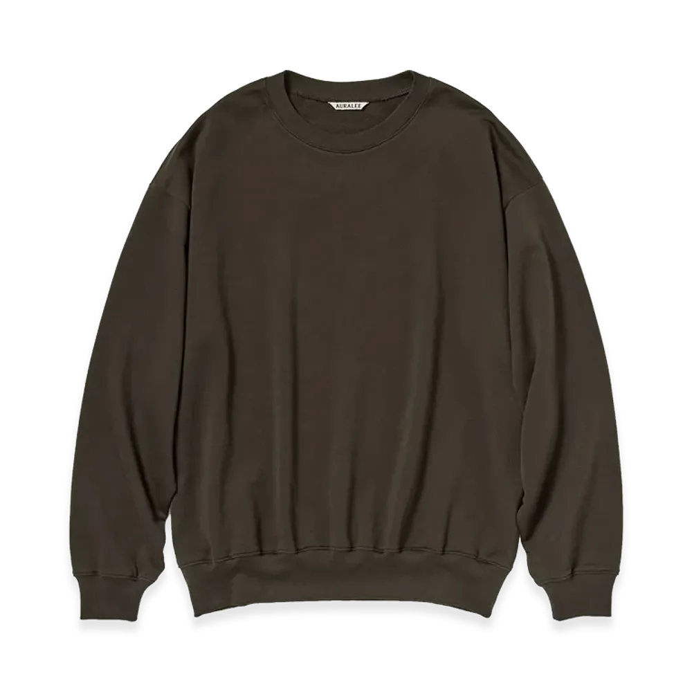 AURALEE Super High Gauge Sweat P/O "Dark Brown"