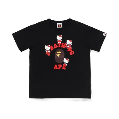 A BATHING APE x Hello Kitty Kids College Mini Tee "Black"