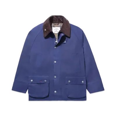 Noah Popeye Barbour Bedale Jacket "Dark Navy/Brown"