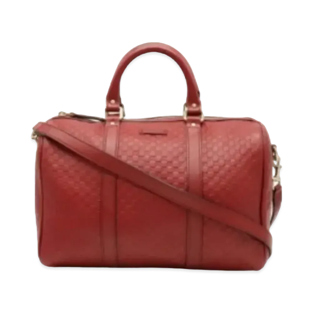 GUCCI Micro Guccisima Boston Bag "Red"