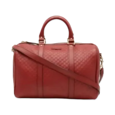 GUCCI Micro Guccisima Boston Bag "Red"
